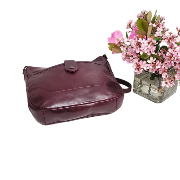 FRYE Melissa Button Crossbody Bag - Brown In Cognac - Picture 8 of 11